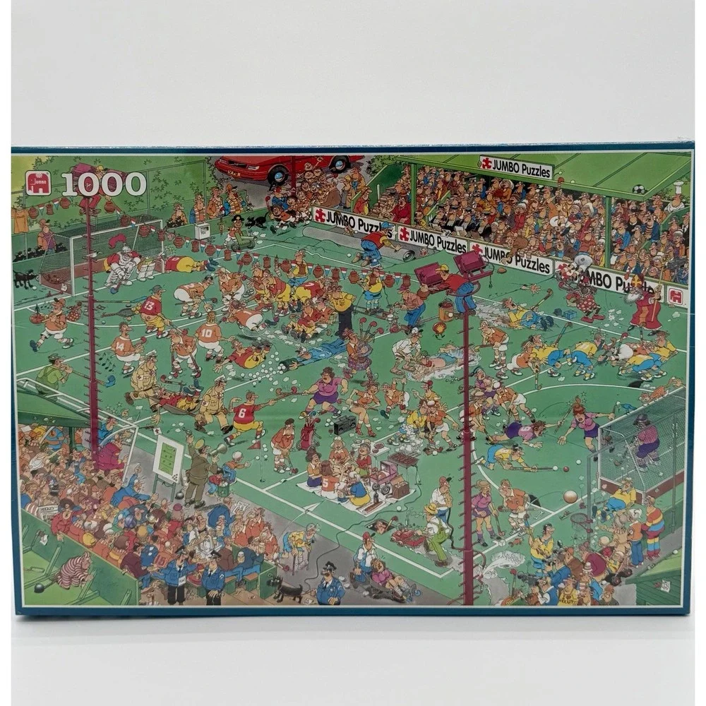 Vintage 1998 Jan van Haasteren Hockey 1000 Piece Puzzle Jumbo #1677 Sealed